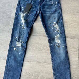 True Religion Jeans. Stylish Blue Distressed Women's Jeans